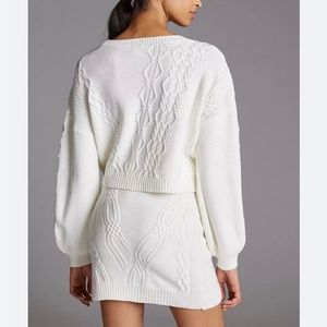 NWT Anthropologie Maeve Cable Knit Sweater and Skirt Set.